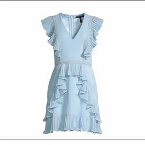 BCBG Maxazria Tyrah dress Crystal blue Ruffle  Size 2